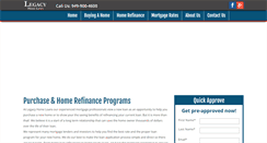 Desktop Screenshot of legacyhomeloans.com